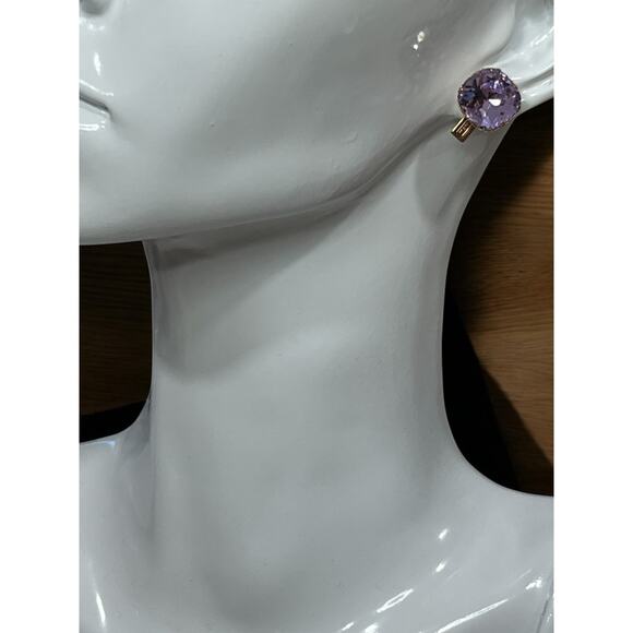Coach Rose Gold Purple Crystal Stud Earrings - Picture 5 of 6